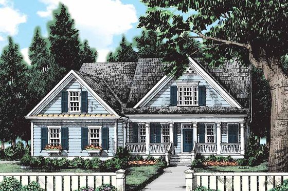 Exterior - Front Elevation 3 for Country House Plan #927-127 - 3 bed, 2.5 bath