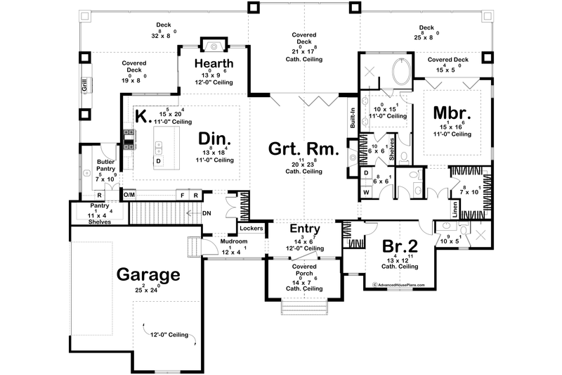 Home Plan - Floor Plan - Main Floor for Beach House Plan #455-820 - 2 bed, 2.5 bath