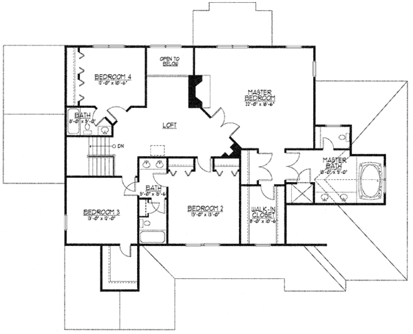 Architectural House Design - Country Floor Plan - Upper Floor Plan #978-12