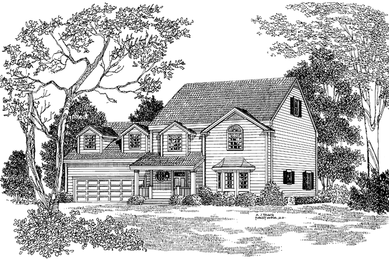 Dream House Plan - Exterior - Front Elevation for Country House Plan #72-1105 - 3 bed, 2.5 bath