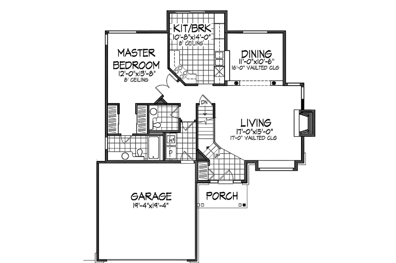 Home Plan - Floor Plan - Main Floor for Craftsman House Plan #320-936 - 3 bed, 2.5 bath
