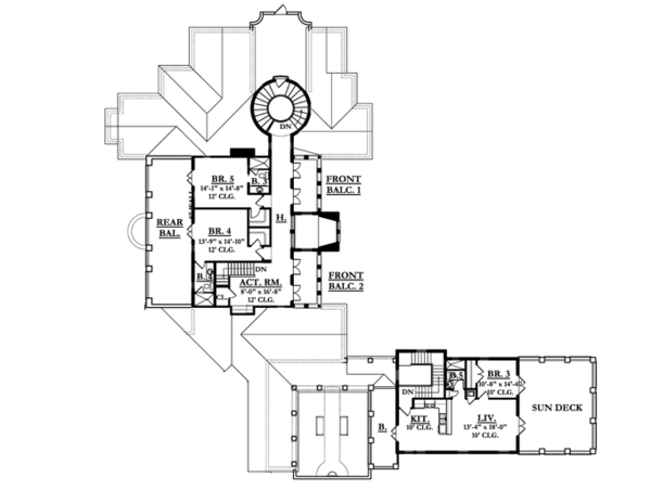 Mediterranean Floor Plan - Upper Floor Plan #1058-25