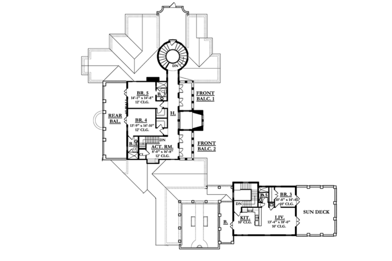 Dream House Plan - Floor Plan - Upper Floor for Mediterranean House Plan #1058-25 - 5 bed, 6 bath