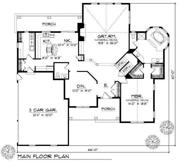 European Floor Plan - Main Floor Plan #70-496