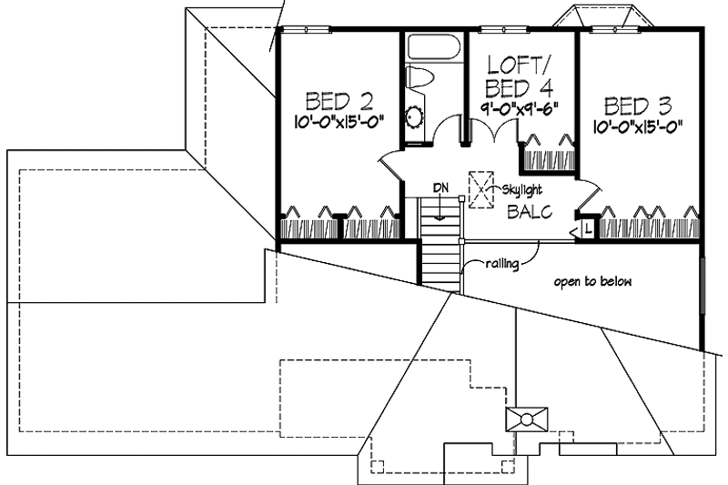 Home Plan - Floor Plan - Upper Floor for Country House Plan #320-1124 - 3 bed, 2.5 bath