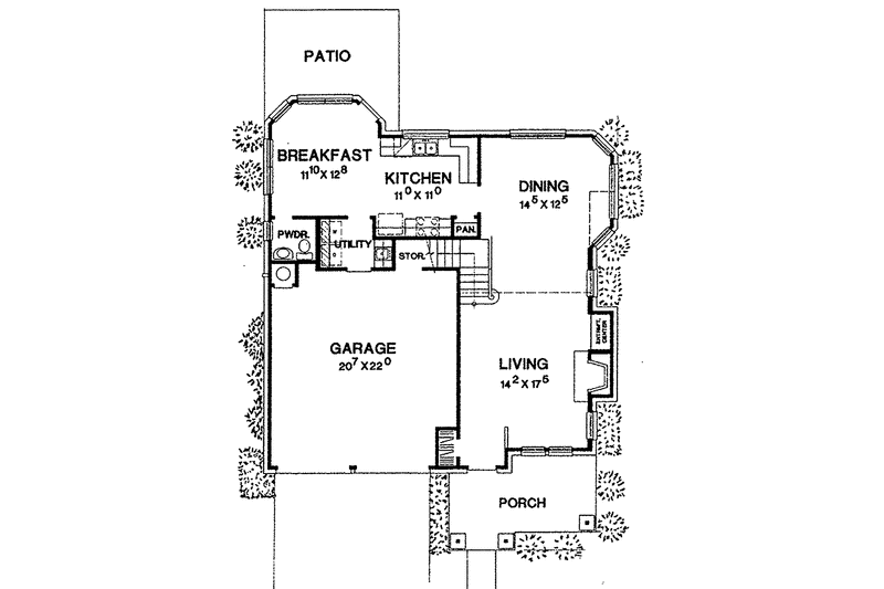 Home Plan - Floor Plan - Main Floor for Contemporary House Plan #472-237 - 3 bed, 2.5 bath