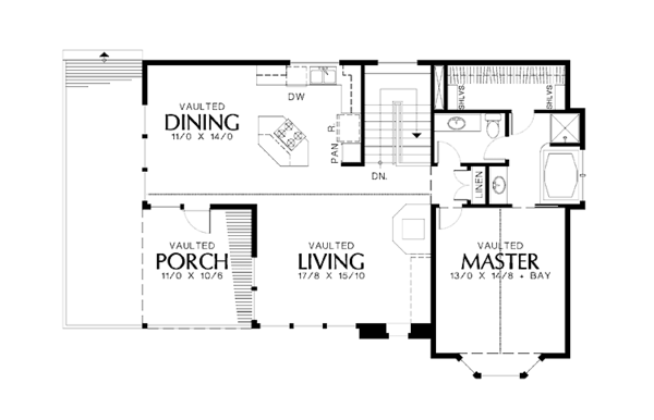 Home Plan - Craftsman Floor Plan - Upper Floor Plan #48-796