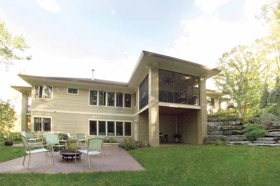 Exterior - Rear Elevation for Prairie House Plan #928-50 - 3 bed, 2 bath