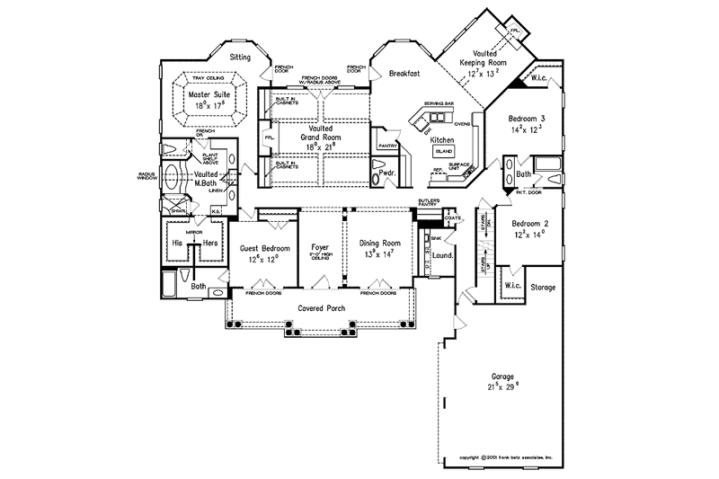 House Blueprint - Floor Plan - Main Floor for Colonial House Plan #927-815 - 4 bed, 3.5 bath