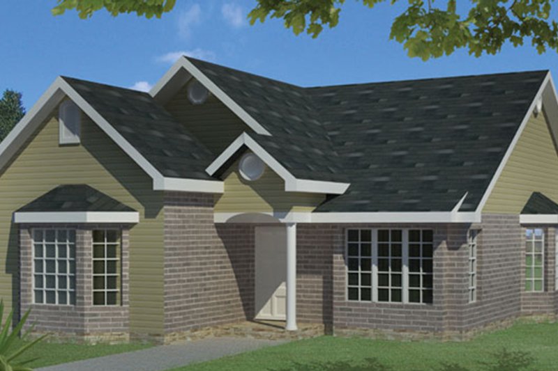 Home Plan - Exterior - Front Elevation 4 for Ranch House Plan #1061-23 - 3 bed, 2.5 bath