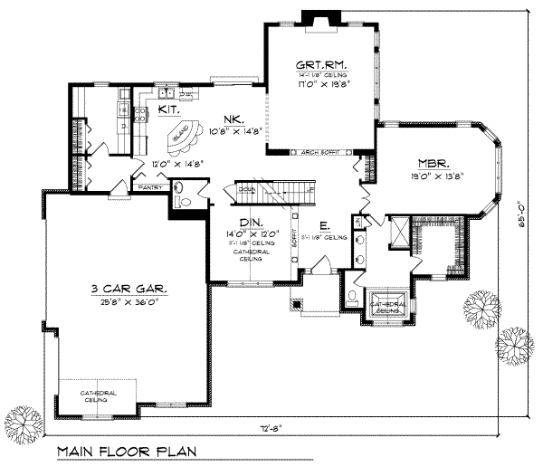 Dream House Plan - Traditional Floor Plan - Main Floor Plan #70-390