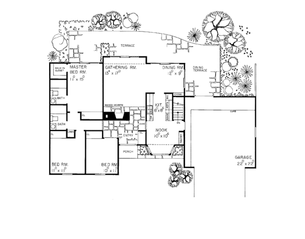 House Blueprint - Ranch Floor Plan - Main Floor Plan #72-638