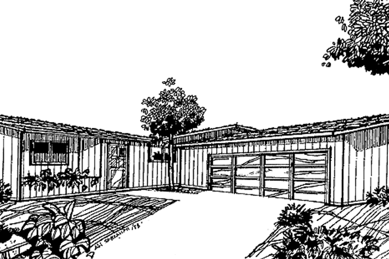 House Blueprint - Contemporary Exterior - Front Elevation Plan #60-740