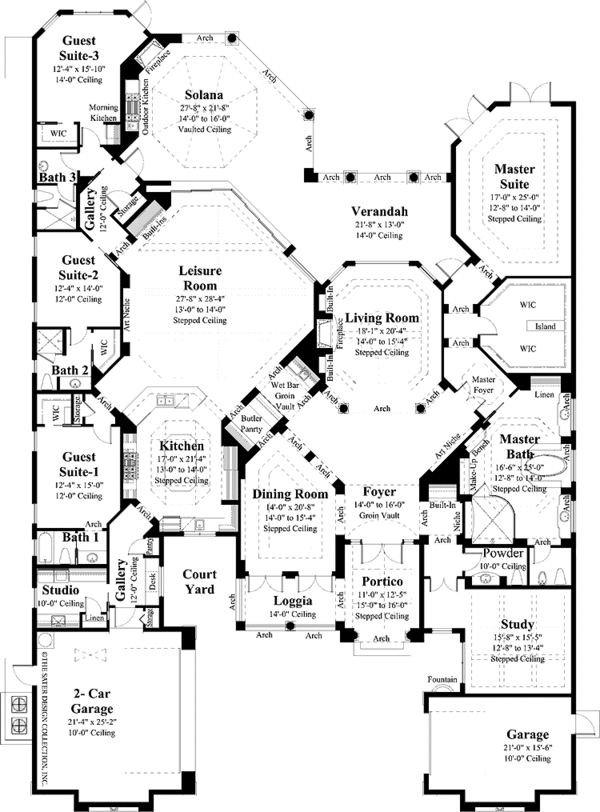 House Blueprint - Mediterranean Floor Plan - Main Floor Plan #930-418