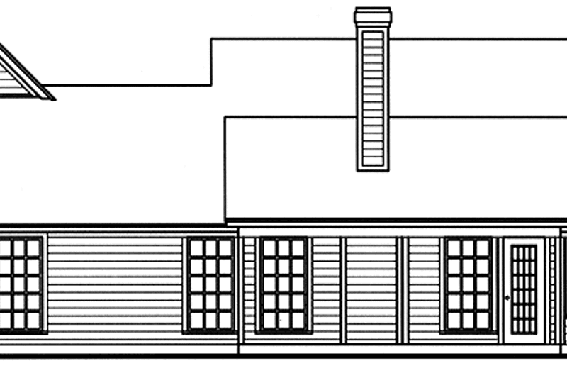 Architectural House Design - Exterior - Rear Elevation for Country House Plan #42-715 - 3 bed, 2 bath