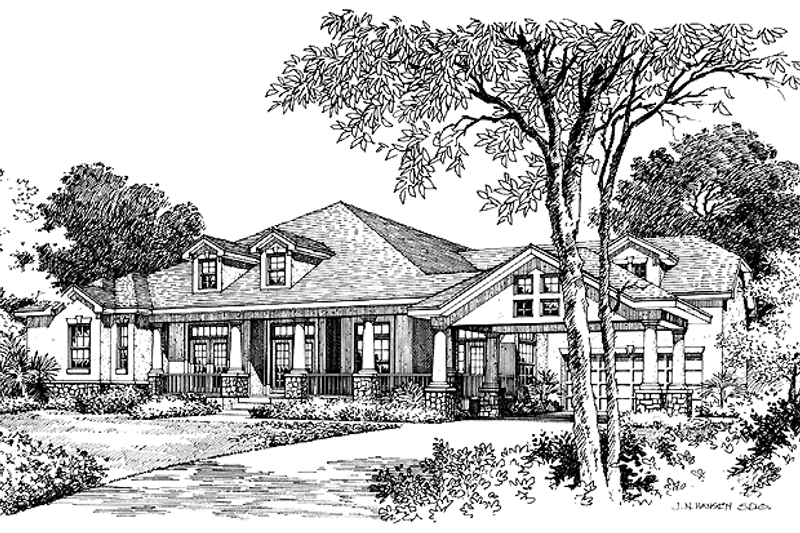 House Design - Craftsman Exterior - Front Elevation Plan #417-657