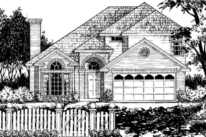 House Design - Exterior - Front Elevation for Mediterranean House Plan #40-449 - 3 bed, 2 bath