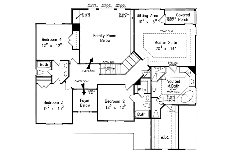 House Blueprint - Floor Plan - Upper Floor for Colonial House Plan #927-785 - 5 bed, 4 bath