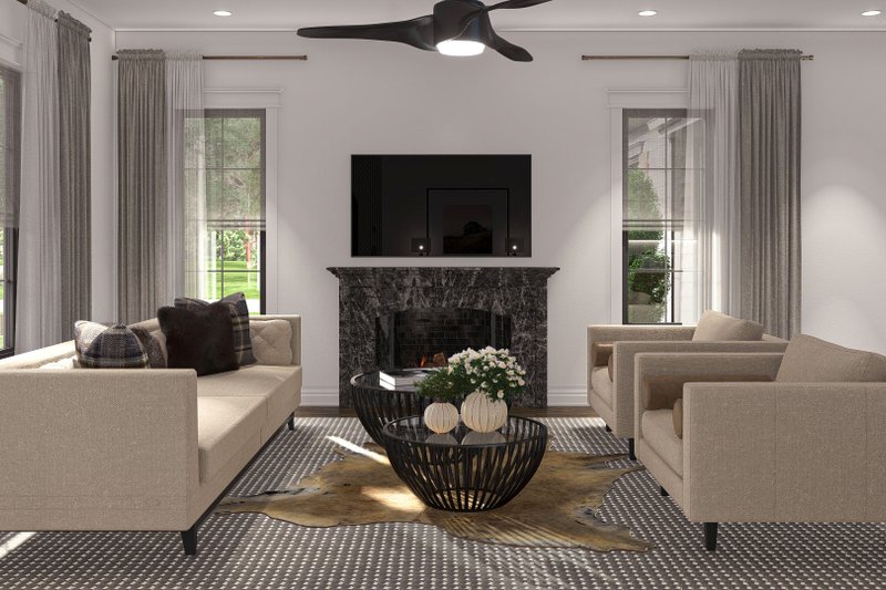 Dream House Plan - Interior - Family Room for Colonial House Plan #455-491 - 3 bed, 2 bath