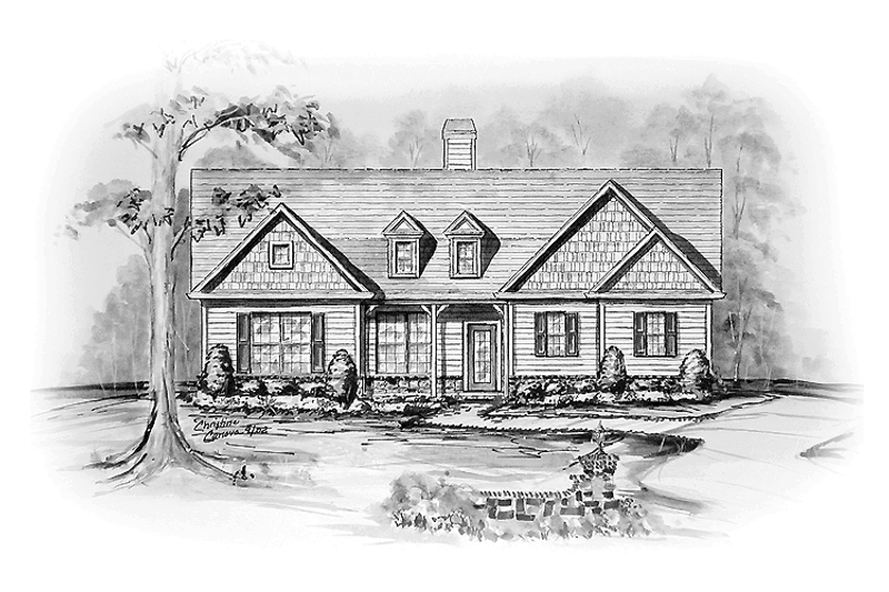 House Design - Country Exterior - Front Elevation Plan #54-208