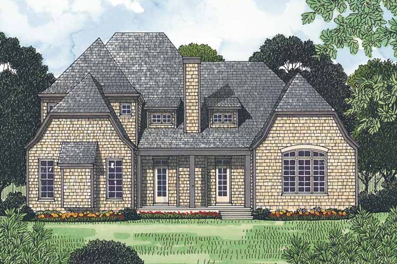 House Plan Design - Exterior - Rear Elevation for Country House Plan #453-444 - 3 bed, 3.5 bath