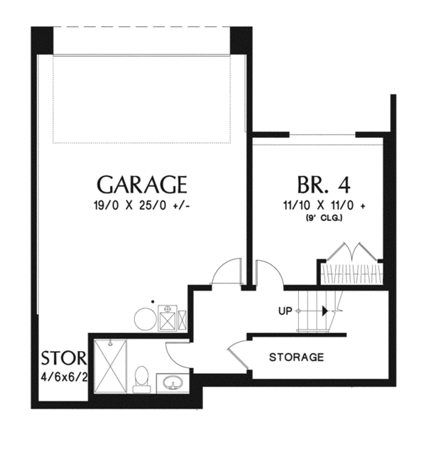Architectural House Design - Craftsman Floor Plan - Lower Floor Plan #48-911