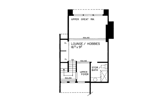 Floor Plan - Upper Floor for Contemporary House Plan #72-743 - 2 bed, 2 bath
