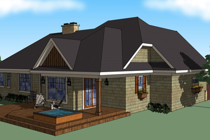 Dream House Plan - Exterior - Rear Elevation for Craftsman House Plan #51-517 - 3 bed, 2 bath