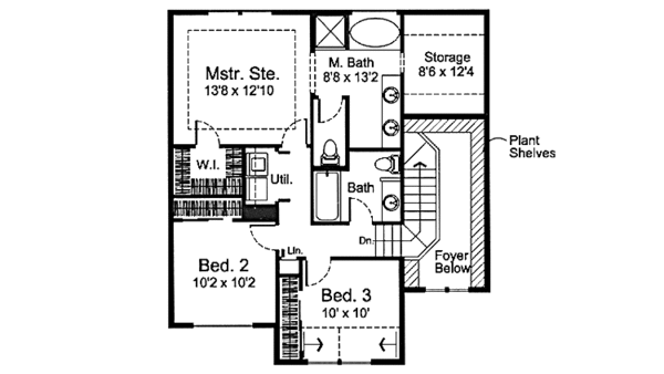 Architectural House Design - Country Floor Plan - Upper Floor Plan #997-6