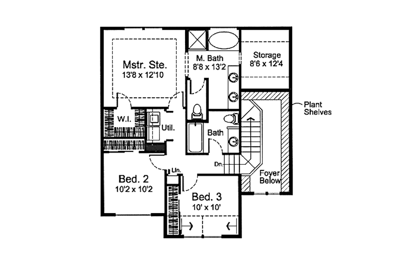 Dream House Plan - Floor Plan - Upper Floor for Country House Plan #997-6 - 3 bed, 2.5 bath