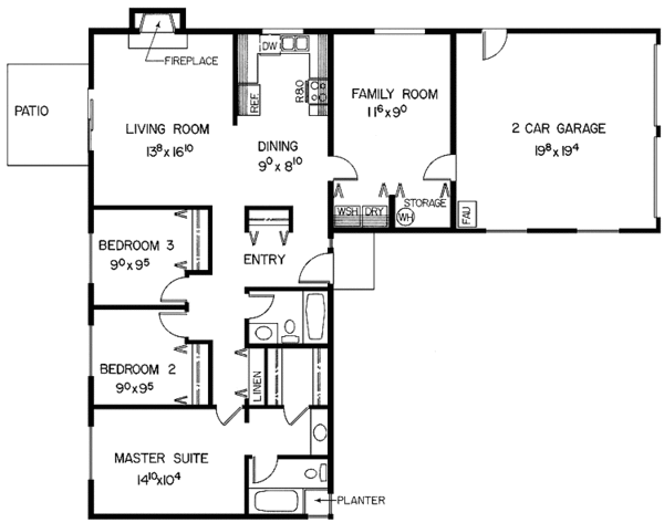 House Plan Design - Country Floor Plan - Main Floor Plan #60-907