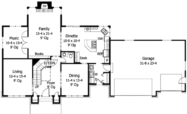 Architectural House Design - European Floor Plan - Main Floor Plan #51-911