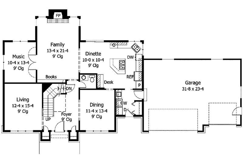 Home Plan - Floor Plan - Main Floor for European House Plan #51-911 - 4 bed, 2.5 bath