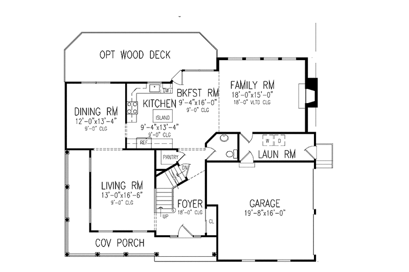 House Plan Design - Floor Plan - Main Floor for Country House Plan #456-95 - 4 bed, 2.5 bath