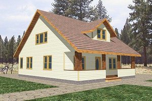 Cottage Exterior - Front Elevation Plan #117-212