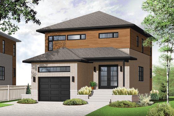Exterior - Front Elevation 3 for Contemporary House Plan #23-2481 - 3 bed, 1.5 bath