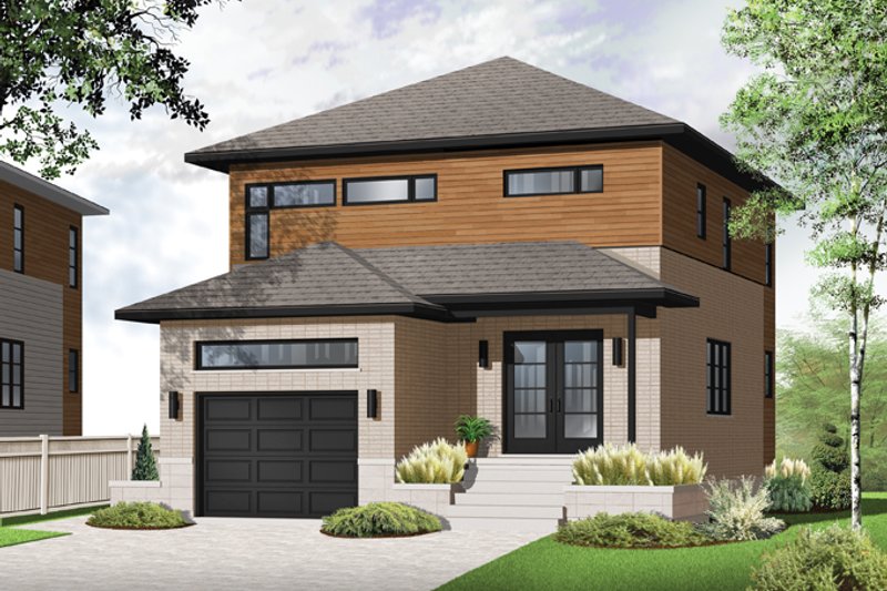 House Plan Design - Exterior - Front Elevation 3 for Contemporary House Plan #23-2481 - 3 bed, 1.5 bath