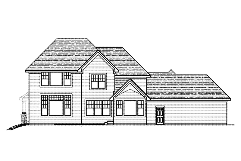 Home Plan - Exterior - Rear Elevation for Country House Plan #51-1117 - 4 bed, 2.5 bath