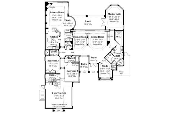 Floor Plan - Main Floor for Mediterranean House Plan #930-340 - 3 bed, 3.5 bath