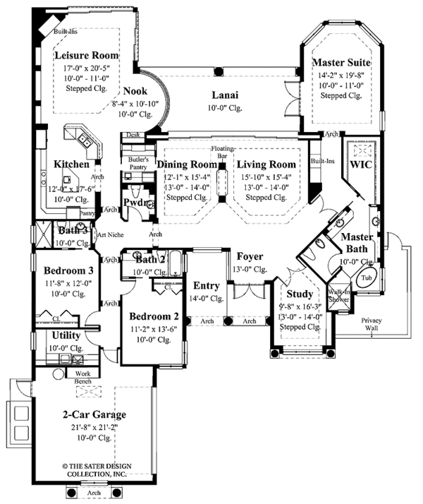 House Plan Design - Mediterranean Floor Plan - Main Floor Plan #930-340