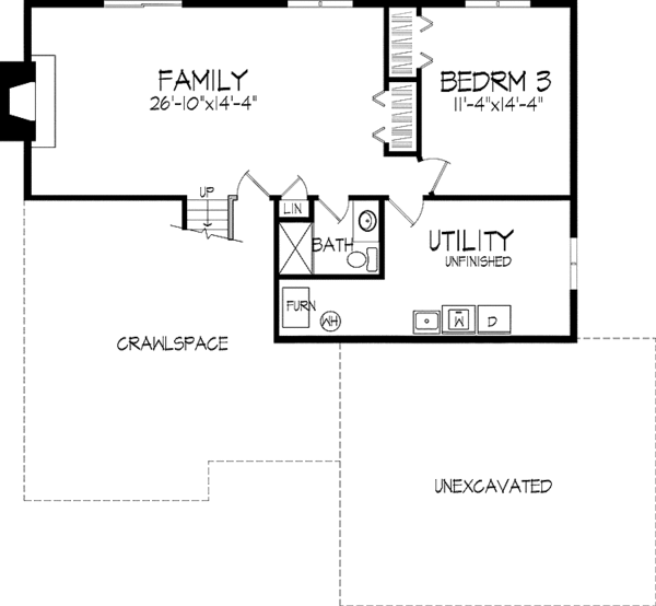 Home Plan - Country Floor Plan - Lower Floor Plan #51-711
