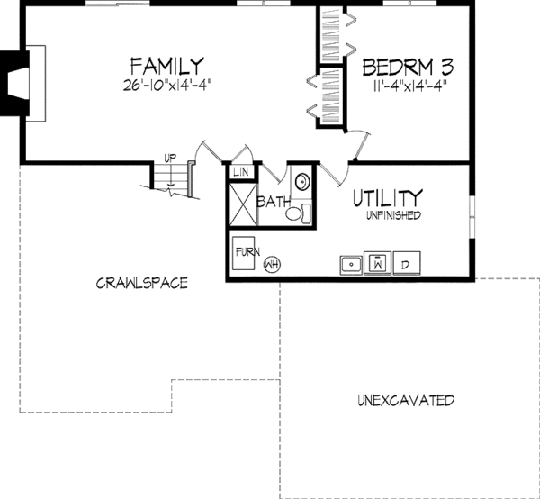 Dream House Plan - Country Floor Plan - Lower Floor Plan #51-711