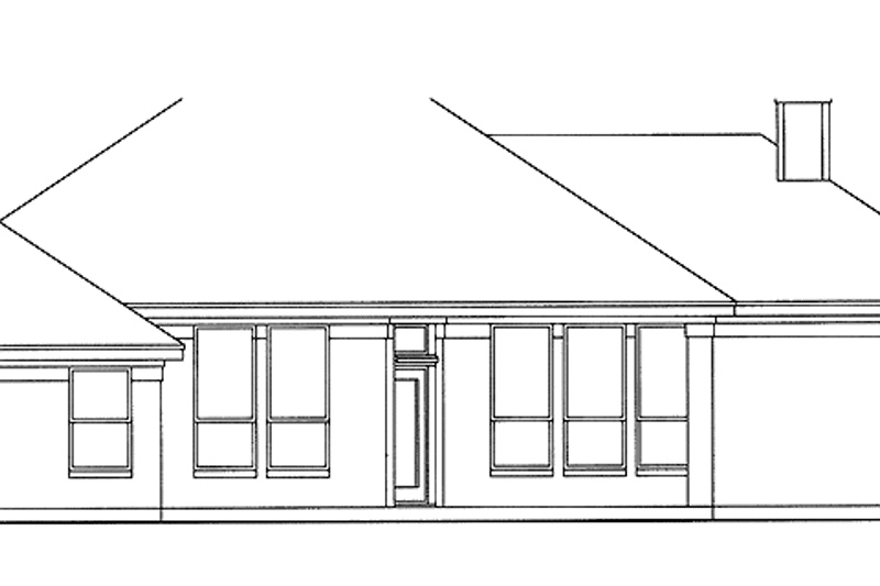 House Blueprint - Exterior - Rear Elevation for Mediterranean House Plan #946-6 - 3 bed, 2 bath