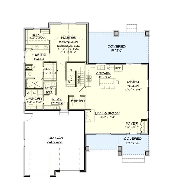 Dream House Plan - Floor Plan - Main Floor for Farmhouse House Plan #1121-1 - 3 bed, 2.5 bath