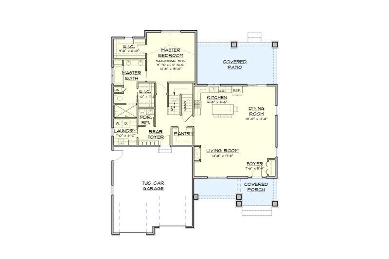 Dream House Plan - Floor Plan - Main Floor for Farmhouse House Plan #1121-1 - 3 bed, 2.5 bath