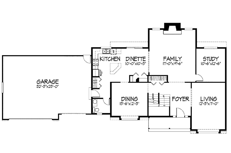 Home Plan - Floor Plan - Main Floor for Country House Plan #51-935 - 4 bed, 2.5 bath