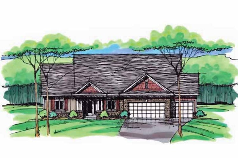 House Blueprint - Exterior - Front Elevation 3 for European House Plan #51-997 - 5 bed, 3 bath