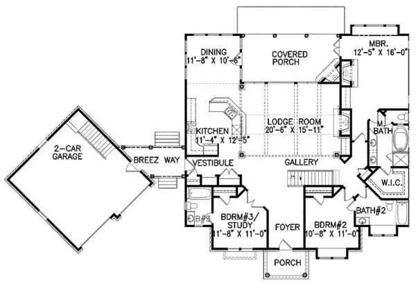 Home Plan - European Floor Plan - Main Floor Plan #54-263