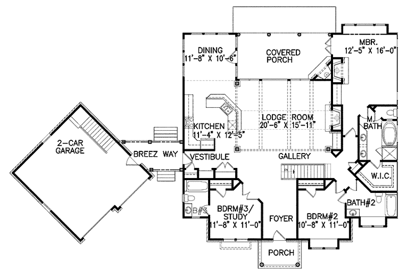 Home Plan - Floor Plan - Main Floor for European House Plan #54-263 - 5 bed, 5 bath