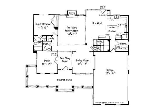 Floor Plan - Main Floor for Classical House Plan #927-645 - 5 bed, 4.5 bath
